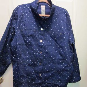 NWT~CHICO'S 4 (20-22)TWILL UTILITY *JACKET* NAVY
